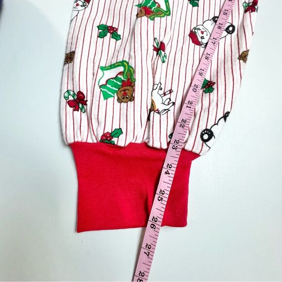 NWT VTG Moon Dance Christmas Teddy Bear Holly Candy Cane Striped Pajama Set M - Picture 12 of 12